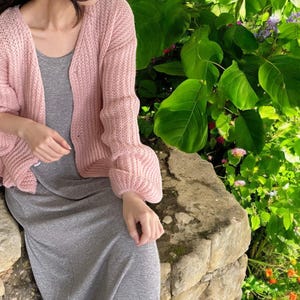 Knitted Boho Cardigan: Relaxed Coverup Sweater for Autumn Winter Layering