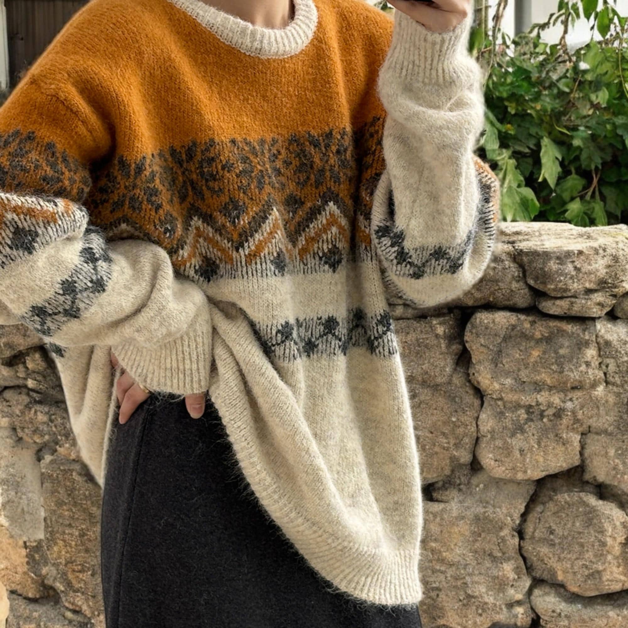 90s jacquard paris knit sweater France製 90s JACQUARD PARIS フランス製 ウール ニット 幾何学模様