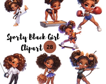 Chicas negras deportivas, imágenes prediseñadas de niños negros, niñas negras lindas, imágenes prediseñadas de baloncesto, imágenes prediseñadas de fútbol, sublimación mágica de chica negra, deporte png