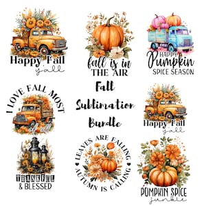 Fall Sublimation Bundle, Fall Png Bundle, Pumpkin PNG, Fall Png, Autumn Png, Bundle, Western PNG, Sublimation Designs, Fall Png Clipart Svg