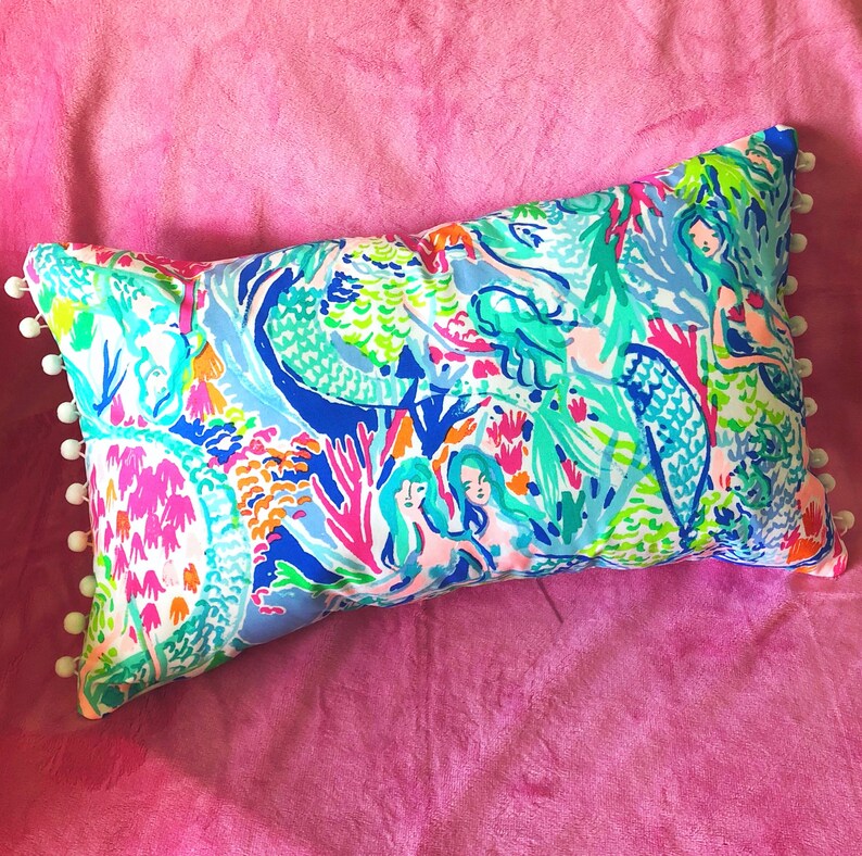 Lilly Pulitzer Mermaid Cove fabric | Etsy Lilly pulitzer pillow | Etsy