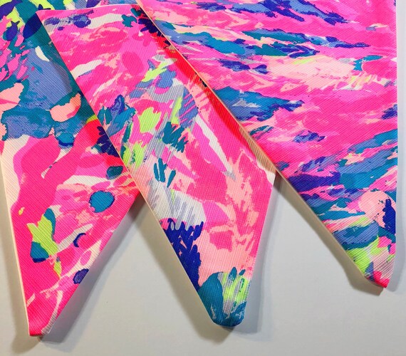 Custom Flag Banner Bunting Made With Lilly Pulitzer Rainbow Etsy