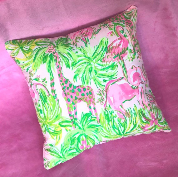 Lilly Pulitzer Pink On Parade fabric Lilly pulitzer pillow | Etsy