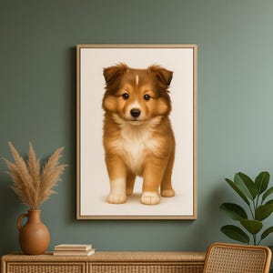 Sheltie Puppy Print: Shetland Sheepdog Wall Art (Digital Download)