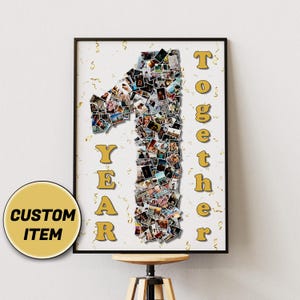 1º aniversário, colagem de fotos, colagem personalizada, arte de colagem, presente de 1º aniversário, aniversário de 1 ano, colagem de aniversário, 1 ano, um ano