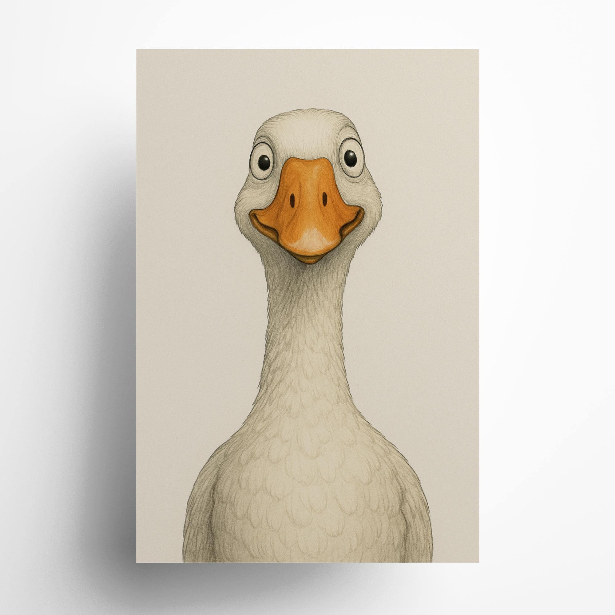 Funny Goose Print: Funny Animal Illustration, Farmhouse Kitchen Art ...