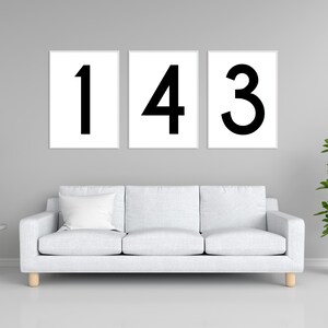 Stampa numero 143 d'amore, arte murale romantica, arte "ti amo", arredamento moderno d'amore, regalo sentimentale, poster minimalista, stampa d'amore estetica