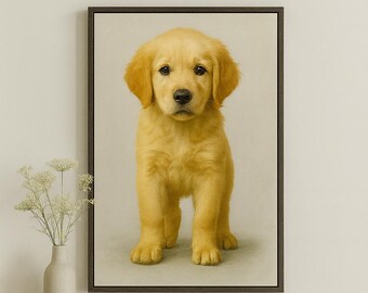 ふわふわのゴールデン レトリバーの子犬 - 犬 - 犬のアート写真 - 動物