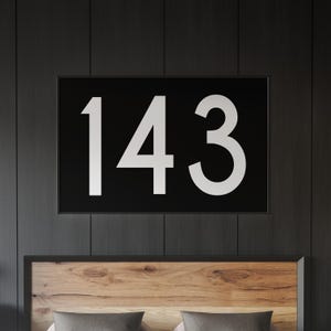 Numero 143, stampa 143, ti amo arte, arte murale romantica, stampa numero personalizzata, arredamento moderno d'amore, regalo sentimentale, poster numero minimalista