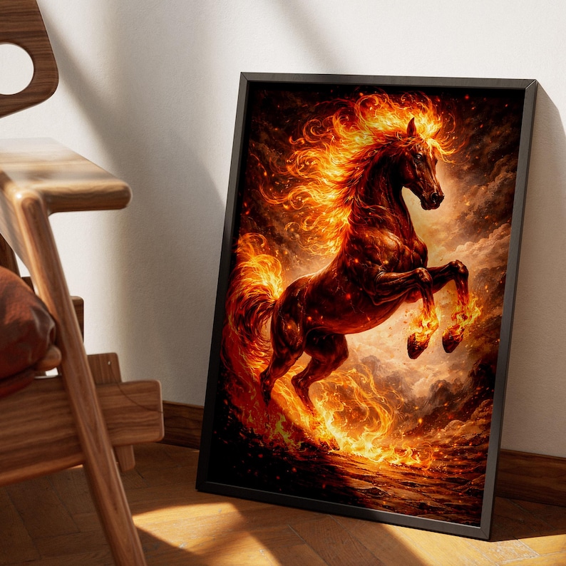 Year of the Fire Horse 2026 Wall Art Print, Eastern Zodiac Horse ...