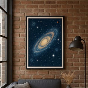 Galaxy Spiral Wall Art, Digital Space Print, Milky Way Astronomy Poster, Celestial Night Sky Stars Download, Galaxy Art, Space Wall Poster