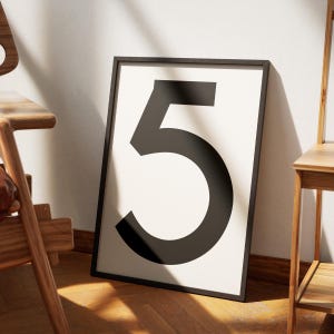 Set of Numbers Wall Art, Home Decor, Wall Print, Number 1, Number 2, Number 3, Number 4, Number 5, Number 6, Number 7, Number 8, Number 9