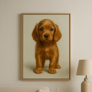 English Cocker Spaniel Puppy Digital Art Print, Cute Dog Wall Decor, Pet Portrait Illustration, Animal Lover Home Artwork, Dog Wall Poster