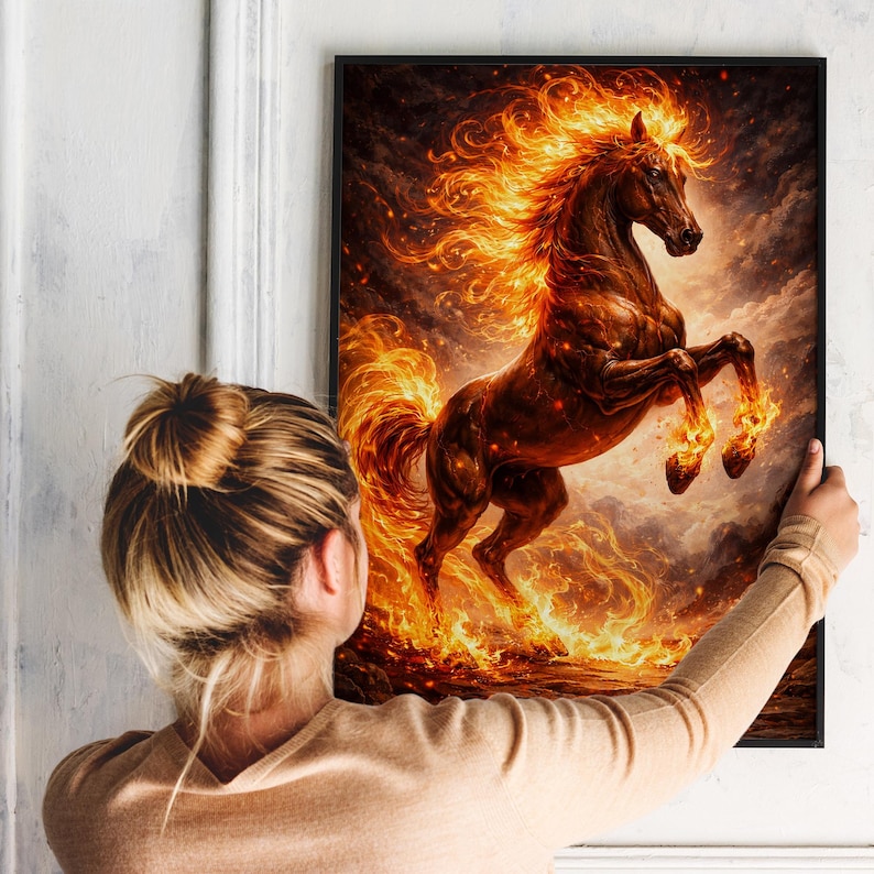Year of the Fire Horse 2026 Wall Art Print, Eastern Zodiac Horse ...
