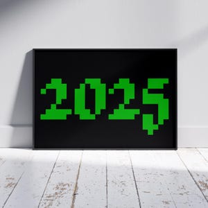 Impresión personalizada de Minecraft, arte mural con números de píxeles, póster personalizado de Minecraft, decoración de cumpleaños de Minecraft, ilustraciones de píxeles para gamers, arte gamer