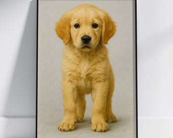 ふわふわのゴールデン レトリバーの子犬 - 犬 - 犬のアート写真 - 動物