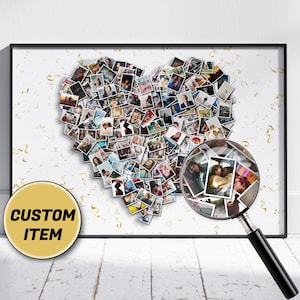 Herz Collage, Herz Poster, Liebesgeschenk, individuelle Fotocollage, Liebescollage, personalisiertes Geschenk, Liebeswandkunst, Bildcollage, Liebesgeschenk