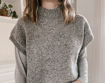 Knitting Pattern - Knit Sweater Slipover, Classic Knitting Pattern, Oversized Sweater Pattern - The Highland Slipover