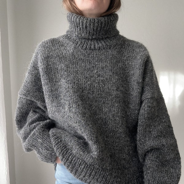 Patrón de tejido - Suéter de punto, Patrón de tejido clásico, Patrón de suéter de gran tamaño - The Winters Pullover