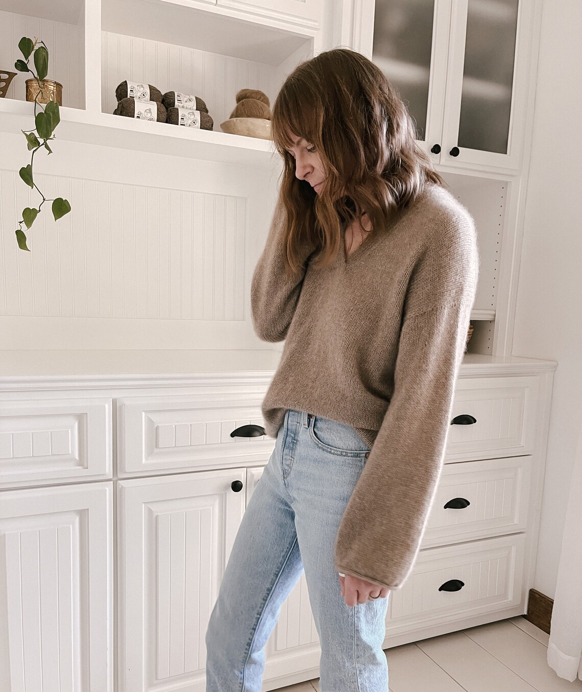 V-neck Knitted Sweater