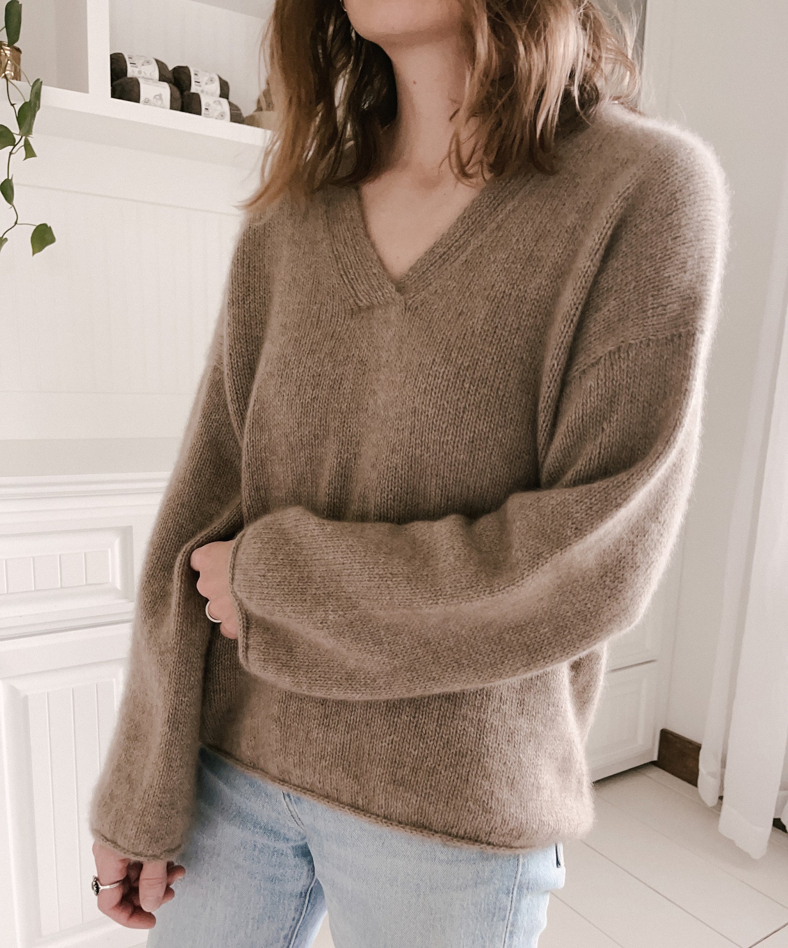 Knitting Pattern Vneck Sweater Knit Sweater Knit Sweater Etsy