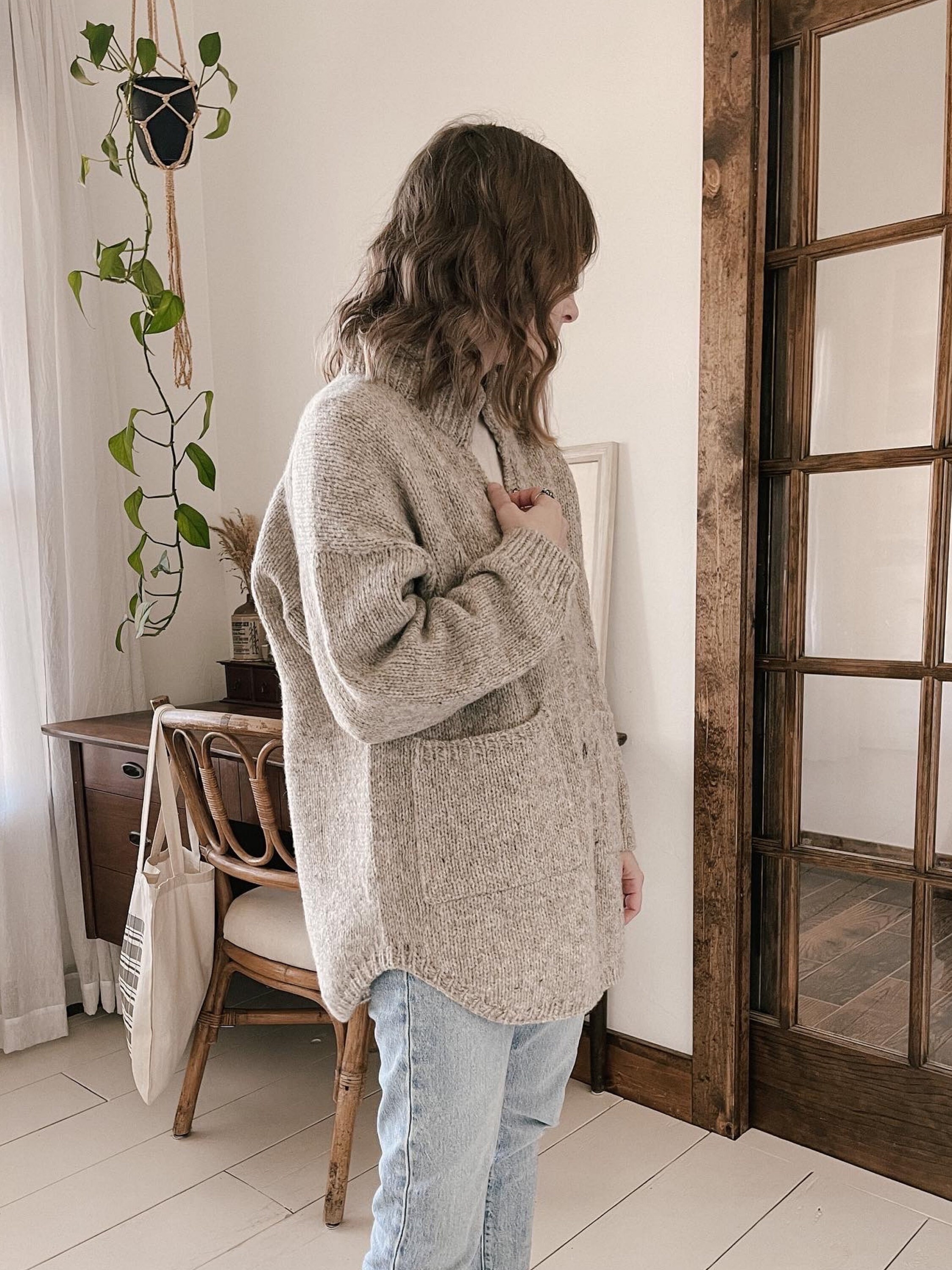Knitting Pattern - Knit Shirt Jacket Cardigan, Classic