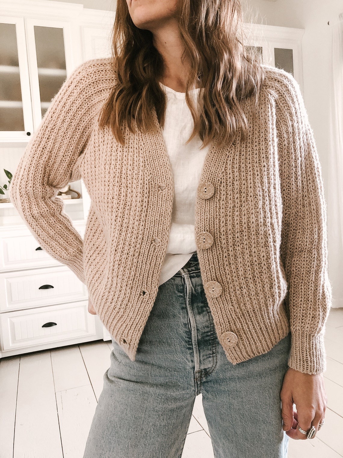 Knitting Pattern Knit Sweater Cardigan Classic Knitting Etsy