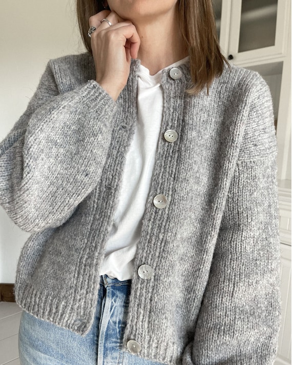 Knitting Pattern - Knit Cardigan, Classic Knitting Pattern 