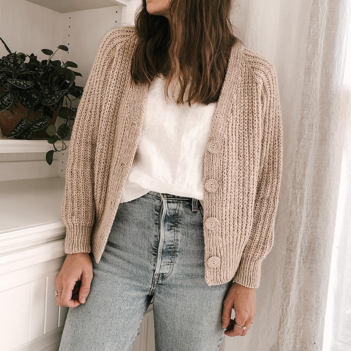 Knitting Pattern Knit Sweater Cardigan Classic Knitting Etsy