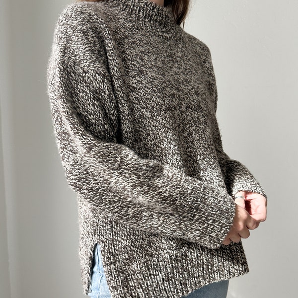 Knitting Pattern - Bottom Up Knitting Patterns, Sweater, Knitting Pattern - The Lodge Sweater