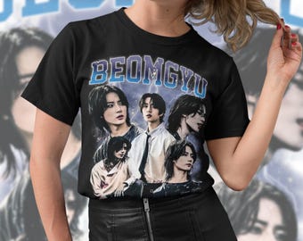 Camisa gráfica Beomgyu, camisa gráfica Beomgyu Y2K, regalo de camisa vintage Beomgyu Kpop para ella, merchandising Kpop, camisa gráfica Kpop