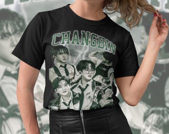 Camiseta gráfica inspirada en el Kpop de Changbin Straykids, camiseta retro de Changbin, camiseta pirata de Changbin Kpop, camiseta vintage de Kpop para su cumpleaños