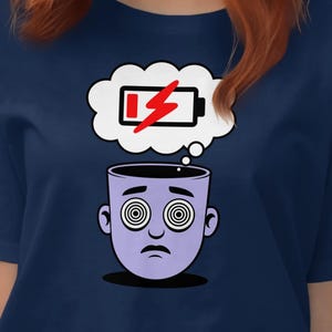 Sarcastic Overstimulated Shirt, &quot;Zero Social Battery&quot;, Funny Burnout Tee, Introvert Exhaustion Graphic Top, Social Energy Depleted Apparel
