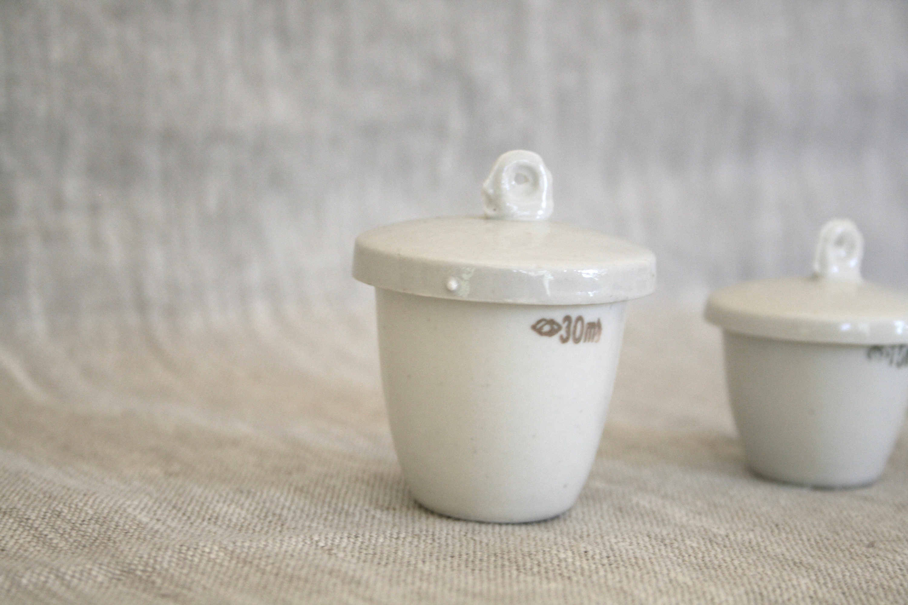 Small porcelain crucible set with covers Etsy
