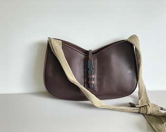GUCCI ショルダーバッグ ダークブラウン グッチ ブラウン レザー ショルダーバッグ/クロスボディ - Etsy 日本