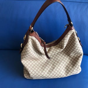 Bolso de mano/bandolera Gucci de lona beige