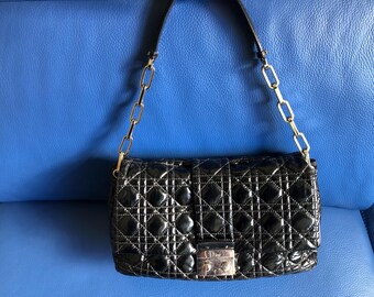 Christian Dior patent leather cannage flap bag