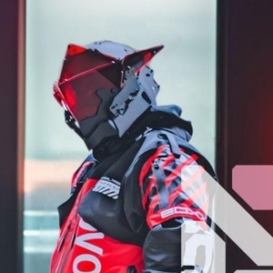 Cyber Iron-Blooded Monarch Helmet, wearable helmet, Futuristic Helmet, Cyberpunk Cosplay, NCR Helmet, cyberpunk2077, Cyber Knight