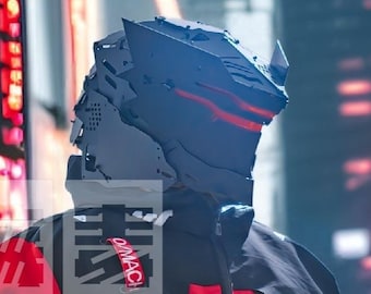 Cyber Knight of Darkness Helmet, wearable helmet, Futuristic Helmet, Cyberpunk Cosplay, NCR Helmet, cyberpunk2077, Cyber Knight
