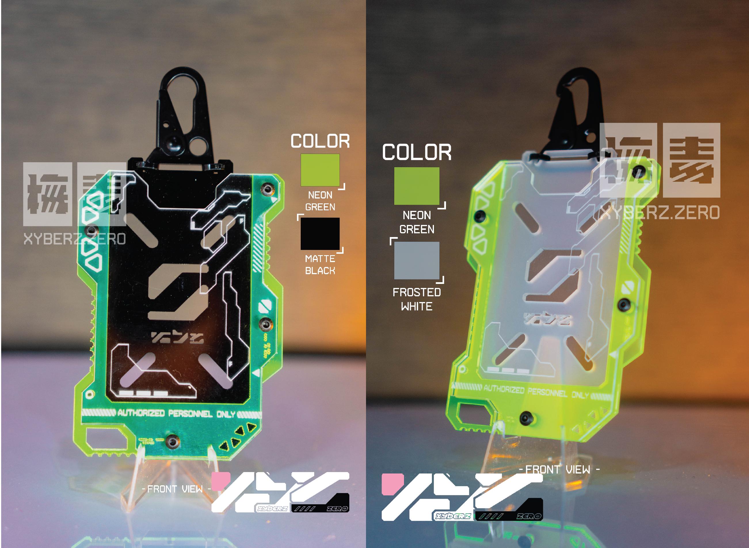 Cyberpunk ID Card Holder V1, Style Futuristic Case Slot, Neon