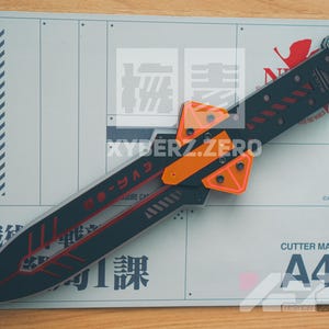 PROGRESIVE KNIFE EV-02 Cyberpunk Ver. Evangelion inspiriert Futuristische Messer Dolch Tanto Schwert Klinge Spielzeug Waffe Zubehör