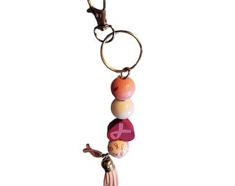 Beaded key chains, themed key chain, key ring with lobster claw