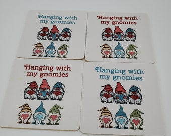 Valentine gnome coasters, Valentines Day, gift for a friend