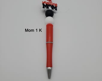 Beaded pens for mom, cute gift for mom, gift for working mom, present for mom friends, beaded pens, cute pens with sayings, sports mom pens