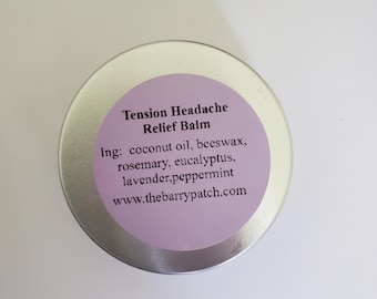 Tension Headache Relief Balm: Essential Oil Blend, Beeswax & Coconut Oil