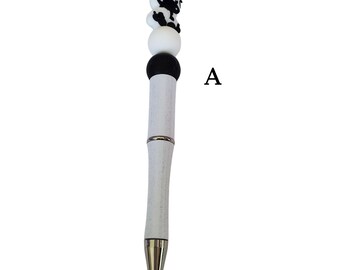 cow lover Gift, Beaded Pen, cute fun gift for a friend, Extra Refill Included, cow pens