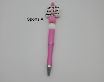 Beaded Pen, sports themed pens Extra Refill Included, basketball gift, gymnastics