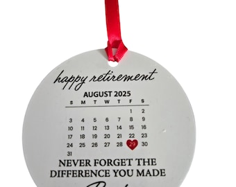 retirement ornament, happy retirement, you will be missed