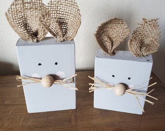 Wood Block Bunny | Etsy
