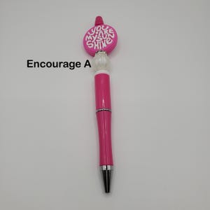 Encouragement Beaded Pen, spread positivity, Extra Refill Included, positive themed pens